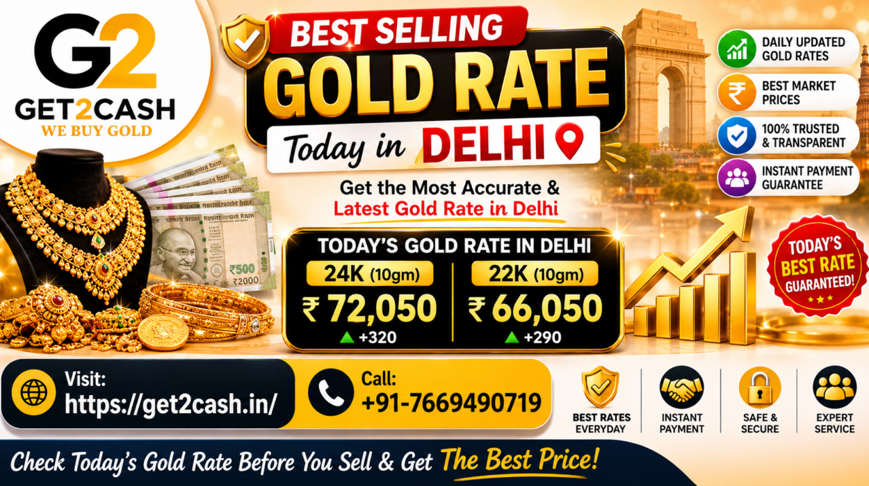 Best Selling Gold rate today in Delhi
