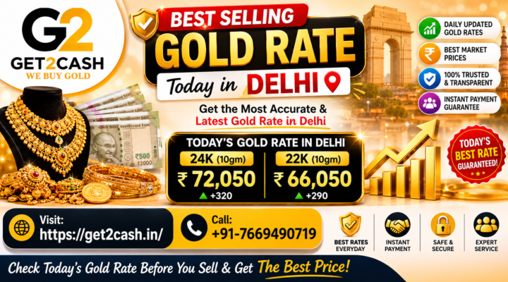 Best Selling Gold rate today in Delhi