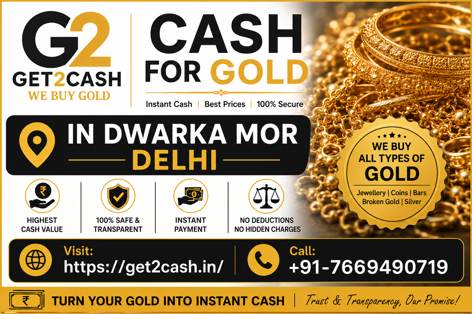 Cash for Gold in Dwarka Mor Delhi
