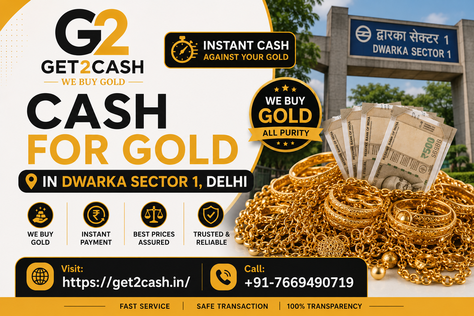 Cash for Gold in Dwarka Sector 1 Delhi