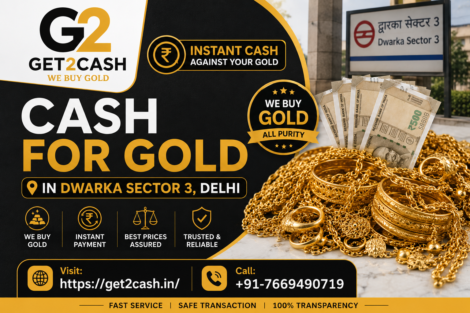 Cash for Gold in Dwarka Sector 3 Delhi