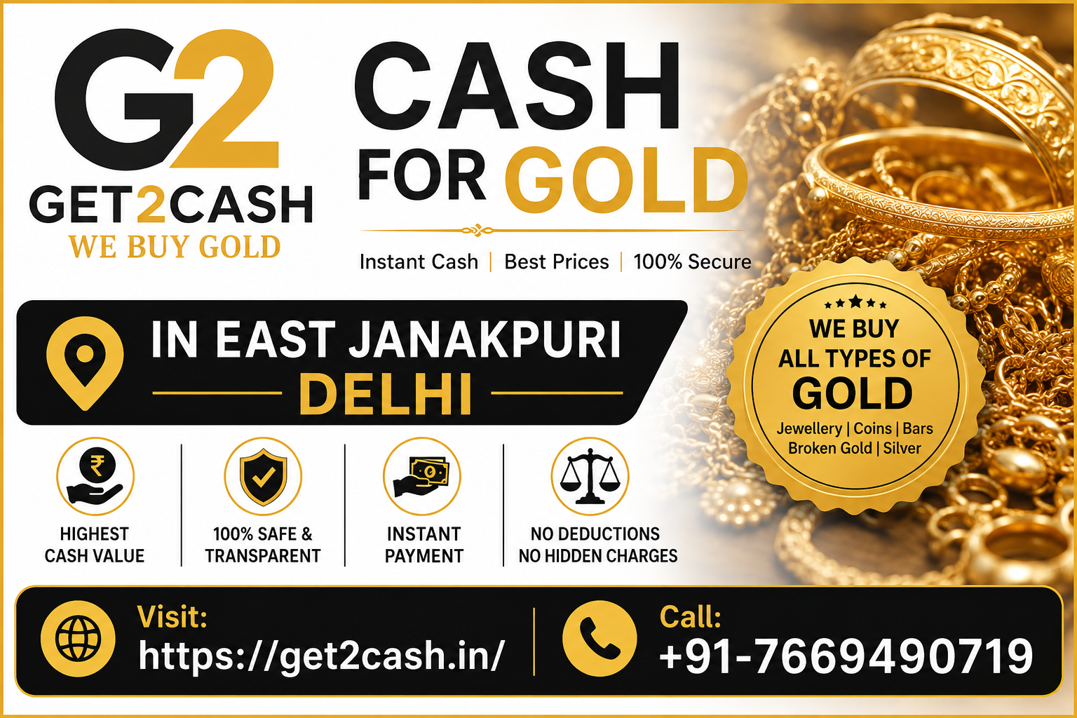 Cash for Gold in East Janakpuri Delhi