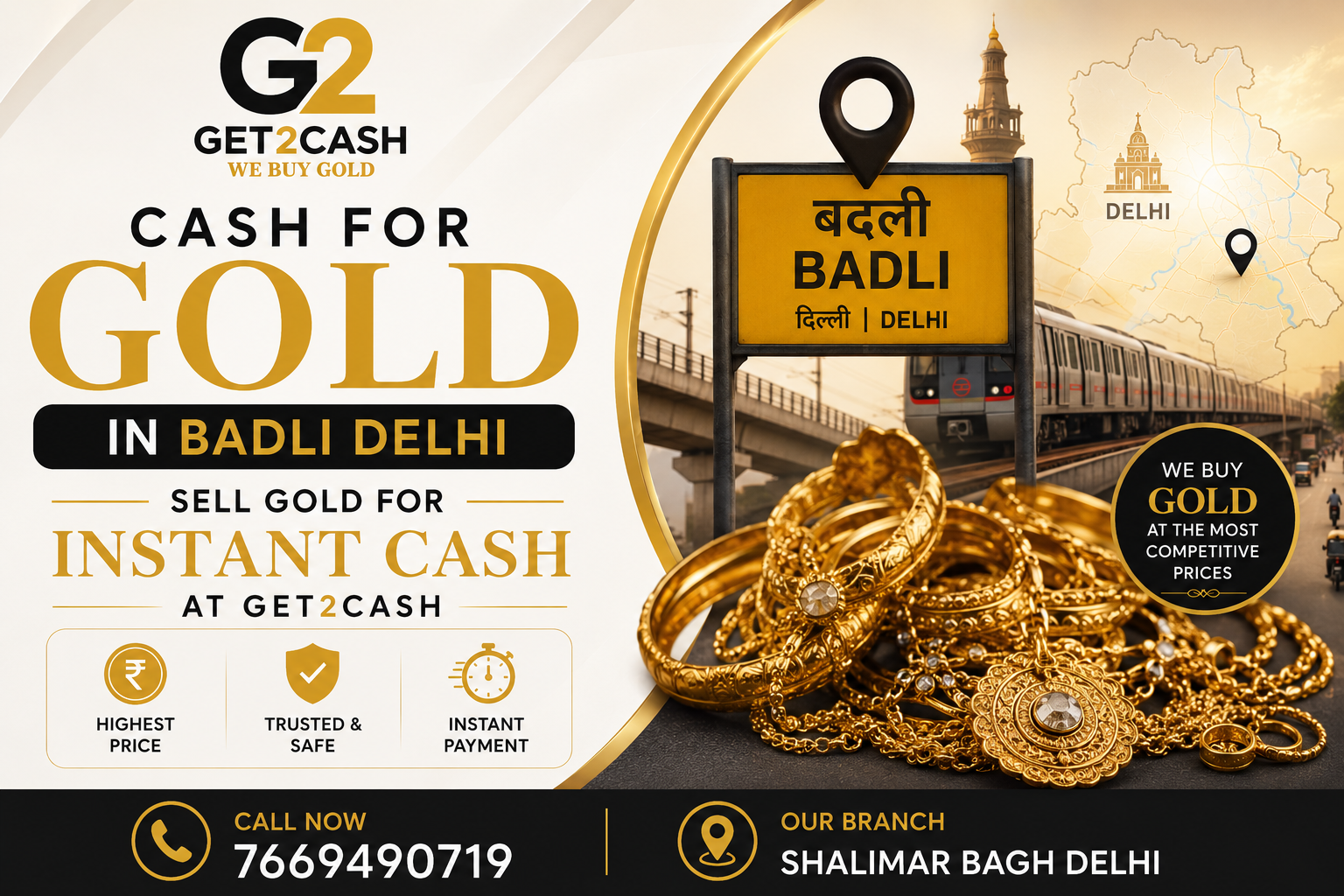 Cash for gold in Badli Delhi