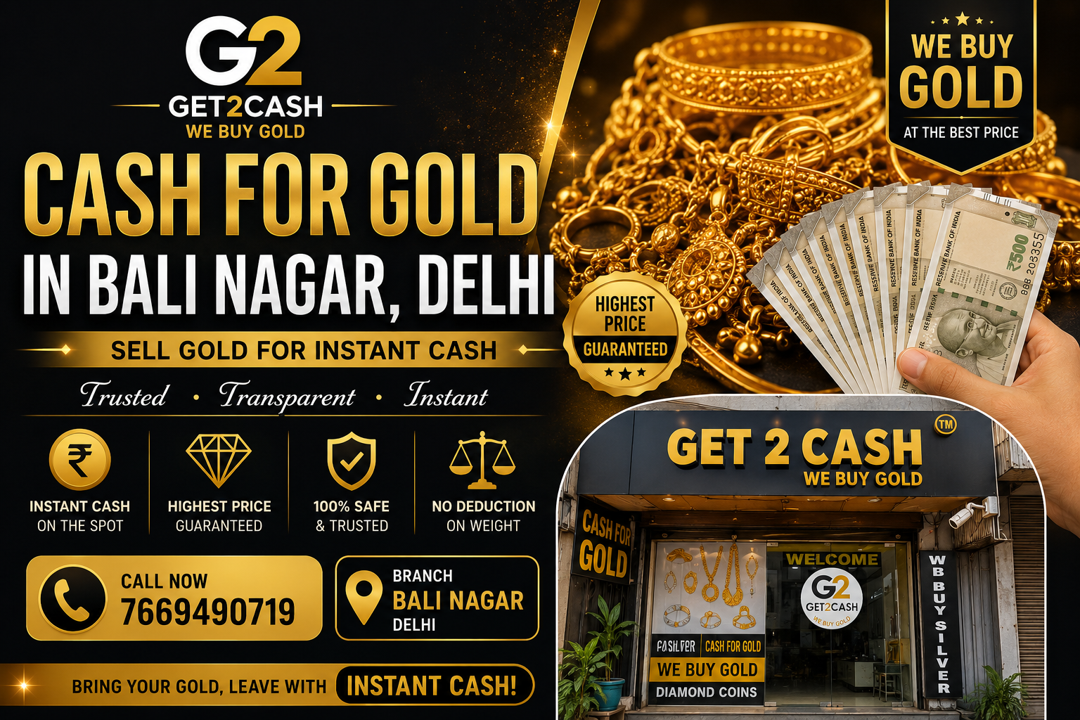Cash for gold in Bali Nagar Delhi
