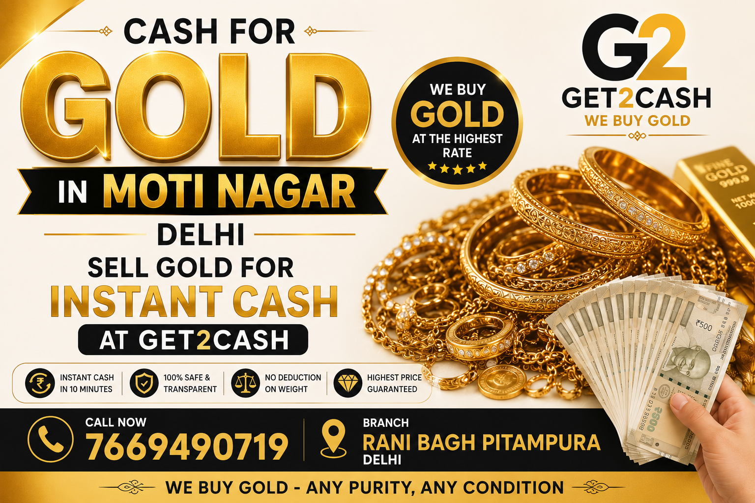 Cash for gold in Moti Nagar
