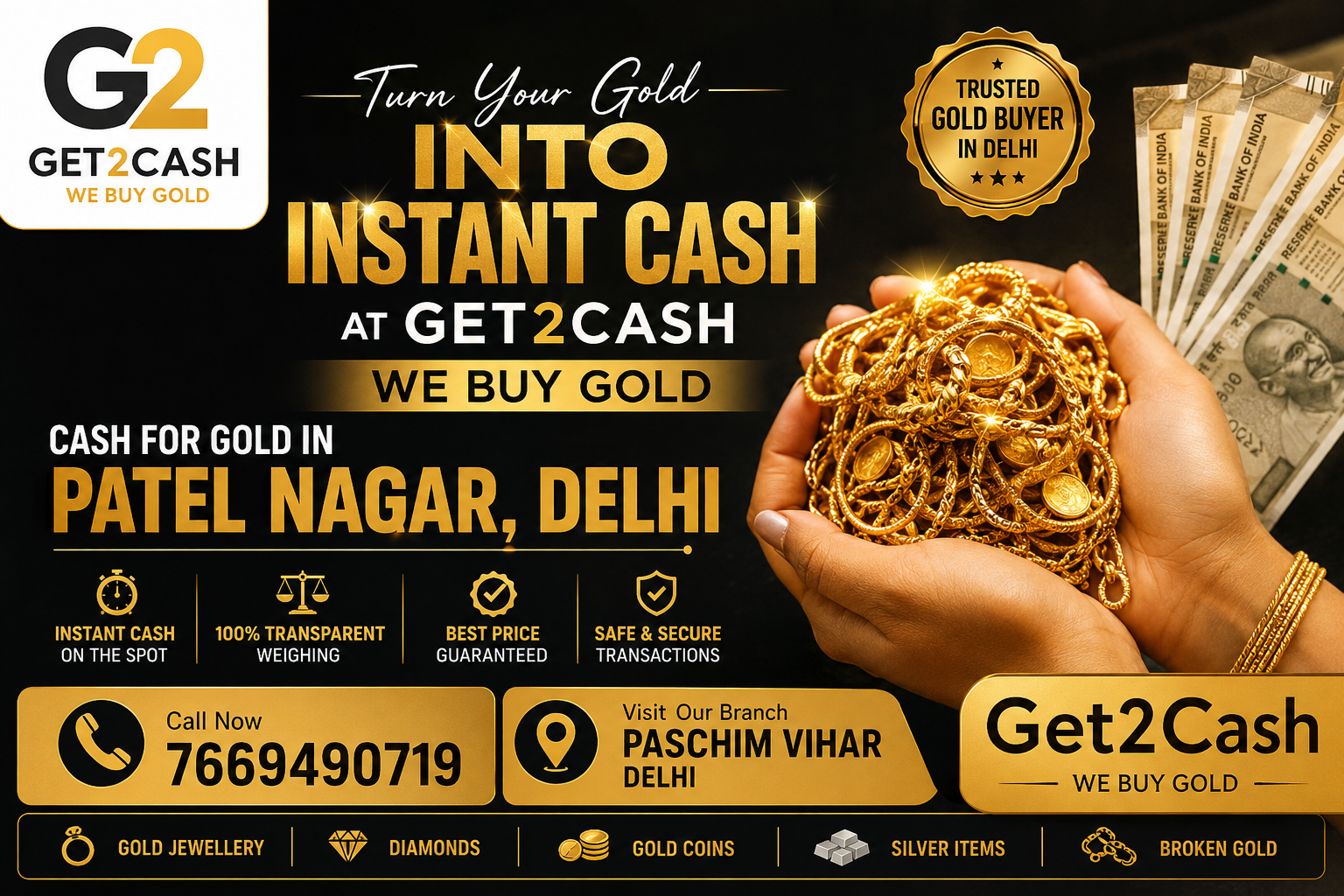 Cash for gold in Patel Nagar