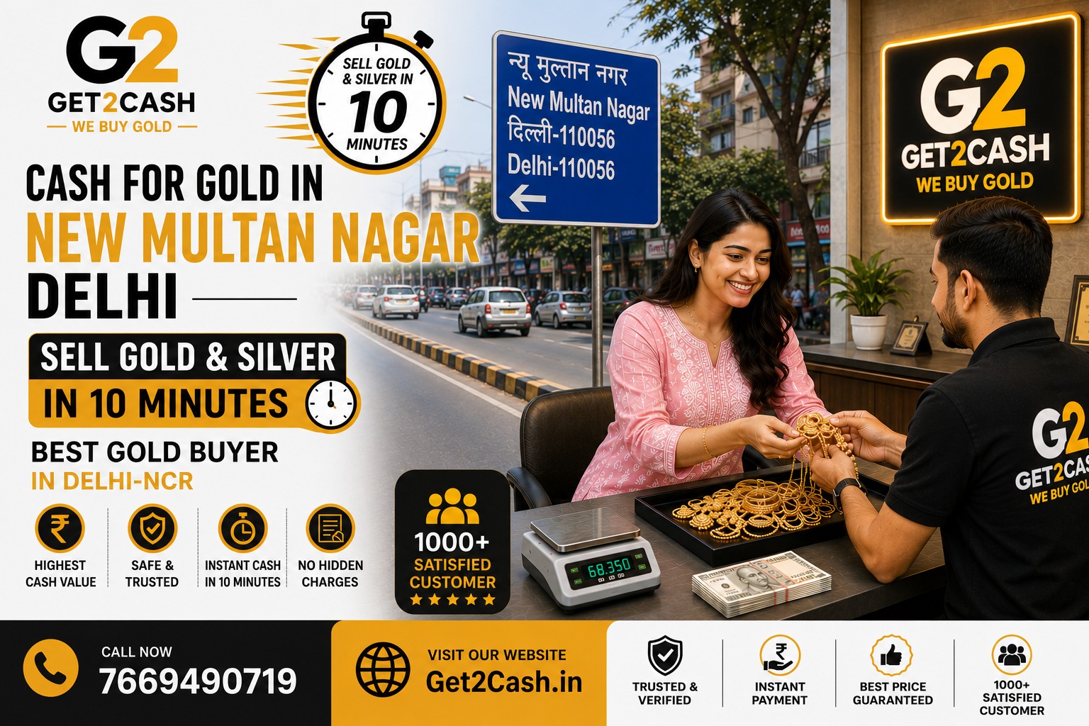 Cash for Gold in New Multan Nagar Delhi Instant Gold Buyer