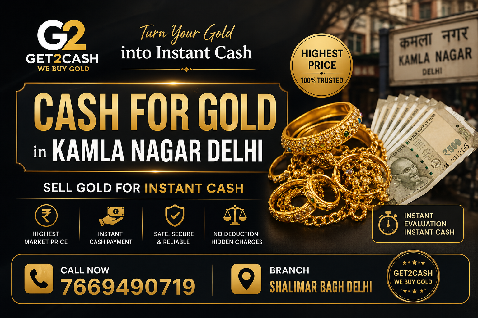 cash for gold in kamla nagar
