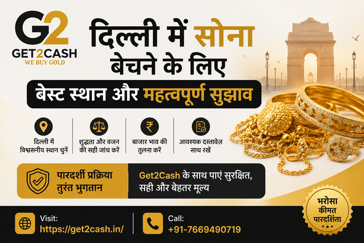 create an image for दिल्ली में सोना बेचने के लिए बेस्ट स्थान और महत्वपूर्ण सुझाव
