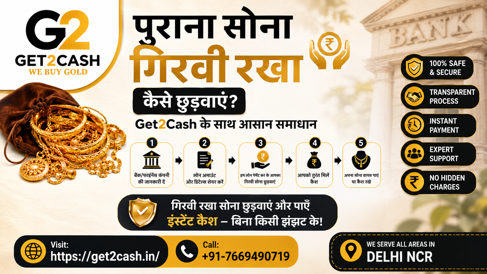 पुराना सोना गिरवी रखा कैसे छुड़वाएं - Get2Cash