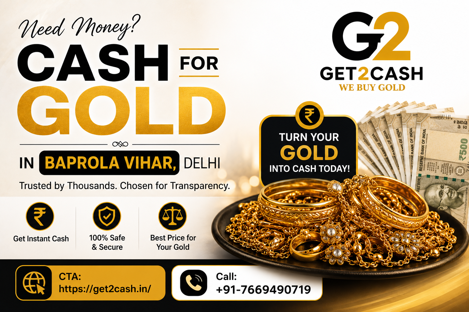 Cash for Gold in Baprola Vihar Delhi