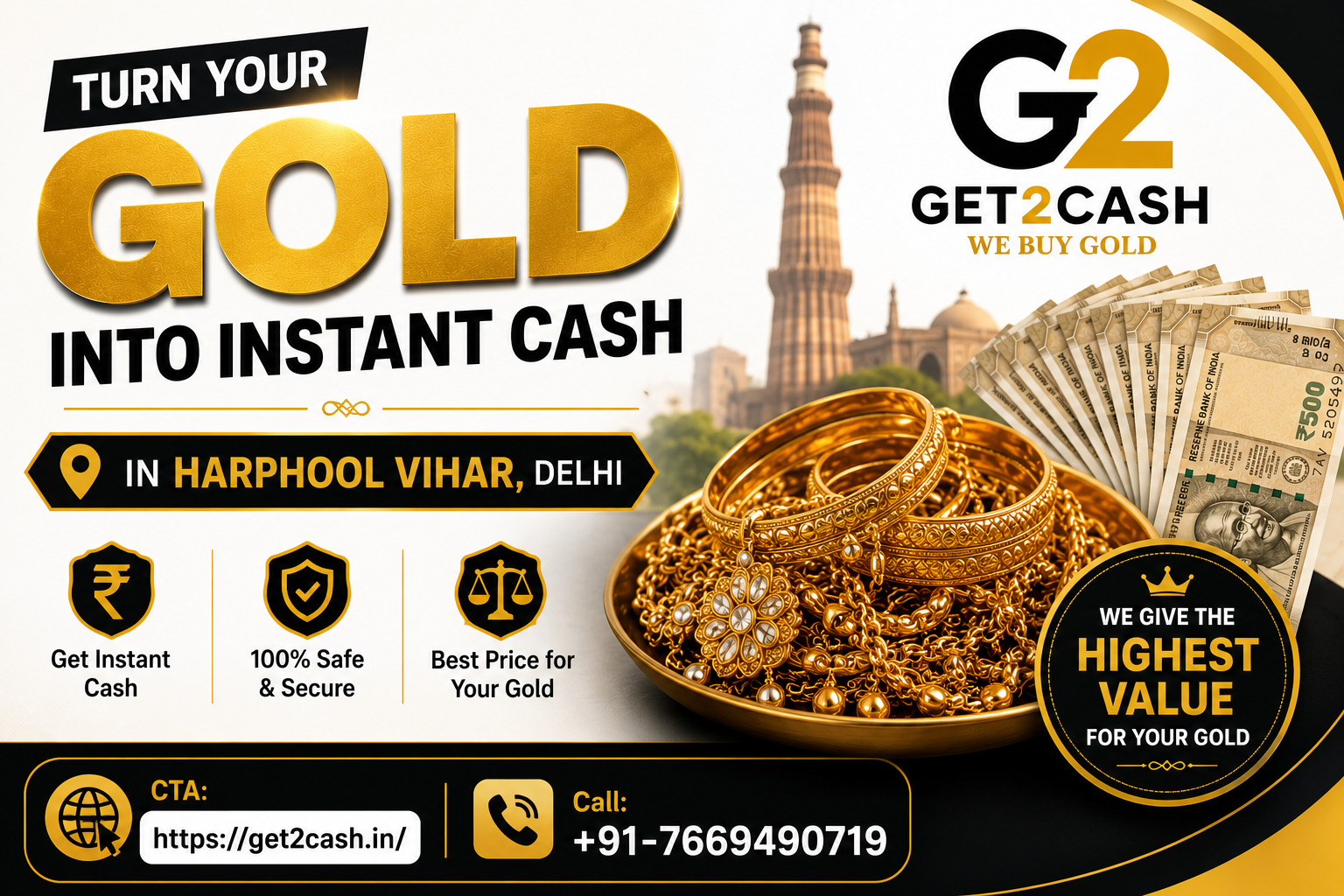 Cash for Gold in Harphool Vihar Delhi