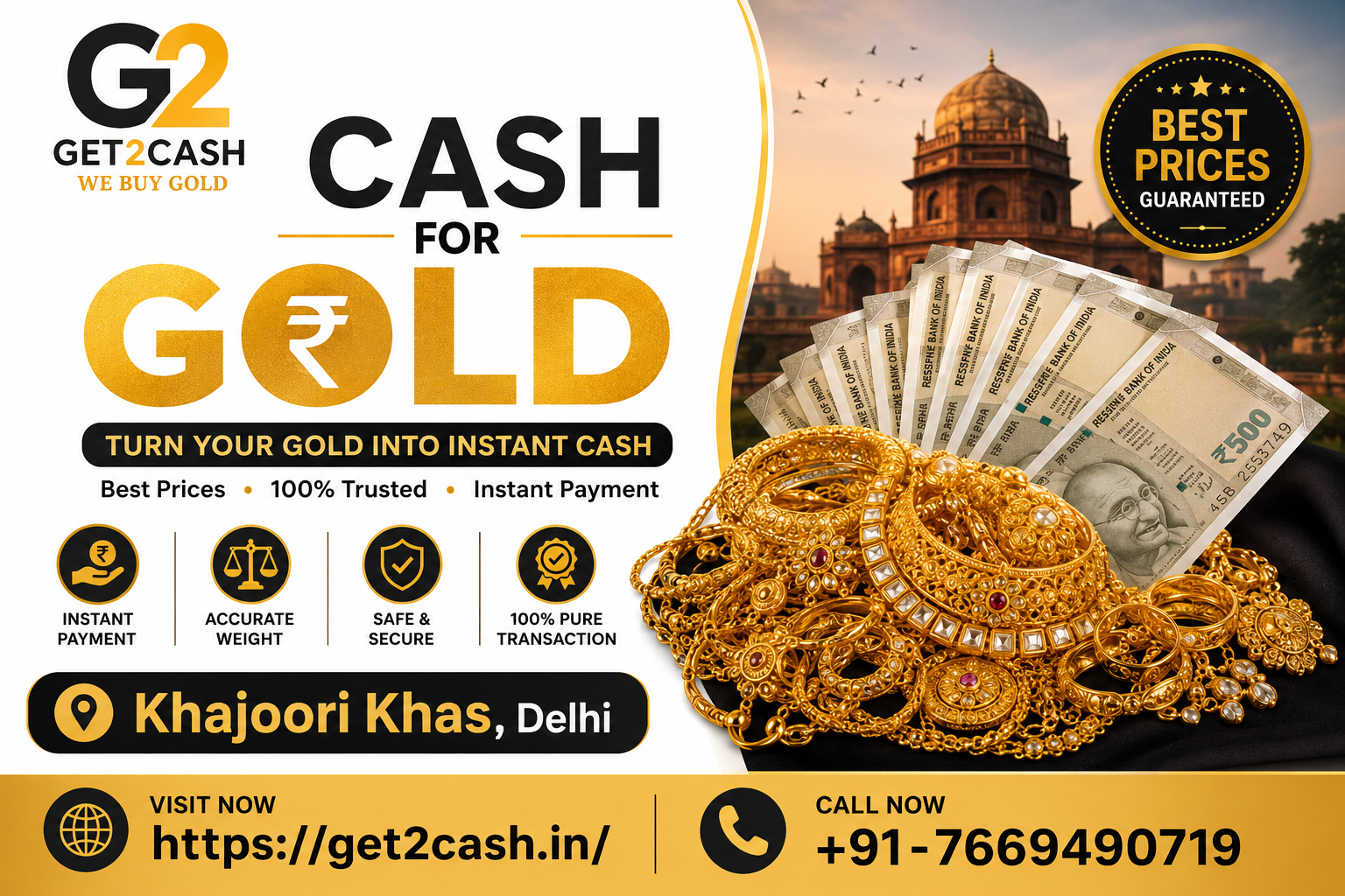 Cash for Gold in Khajoori Khas Delhi