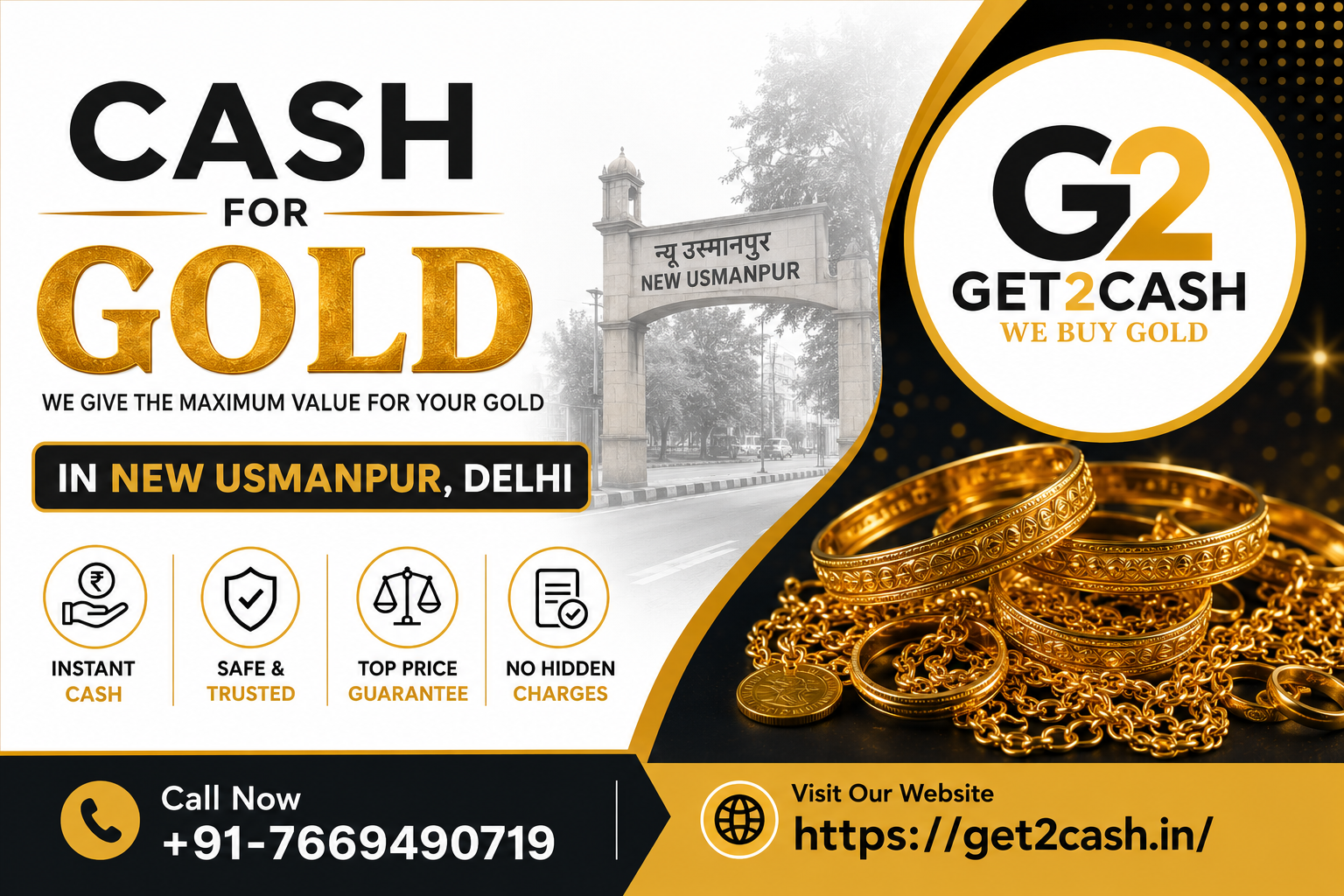 Cash for Gold in New Usmanpur Delhi