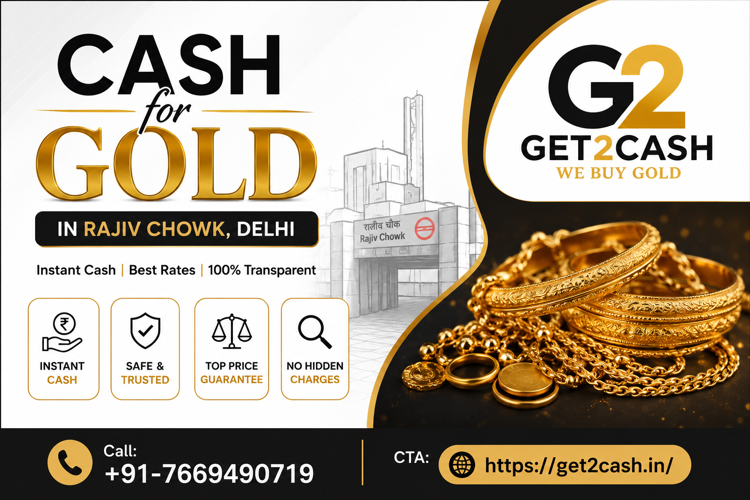 Cash for Gold in Rajiv chowk Delhi