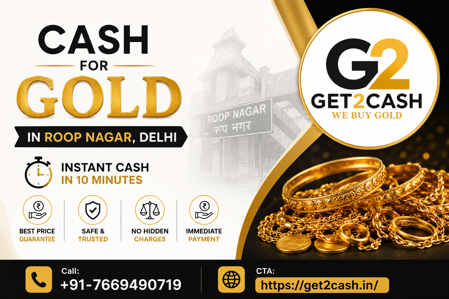 Cash for Gold in Roop Nagar Delhi