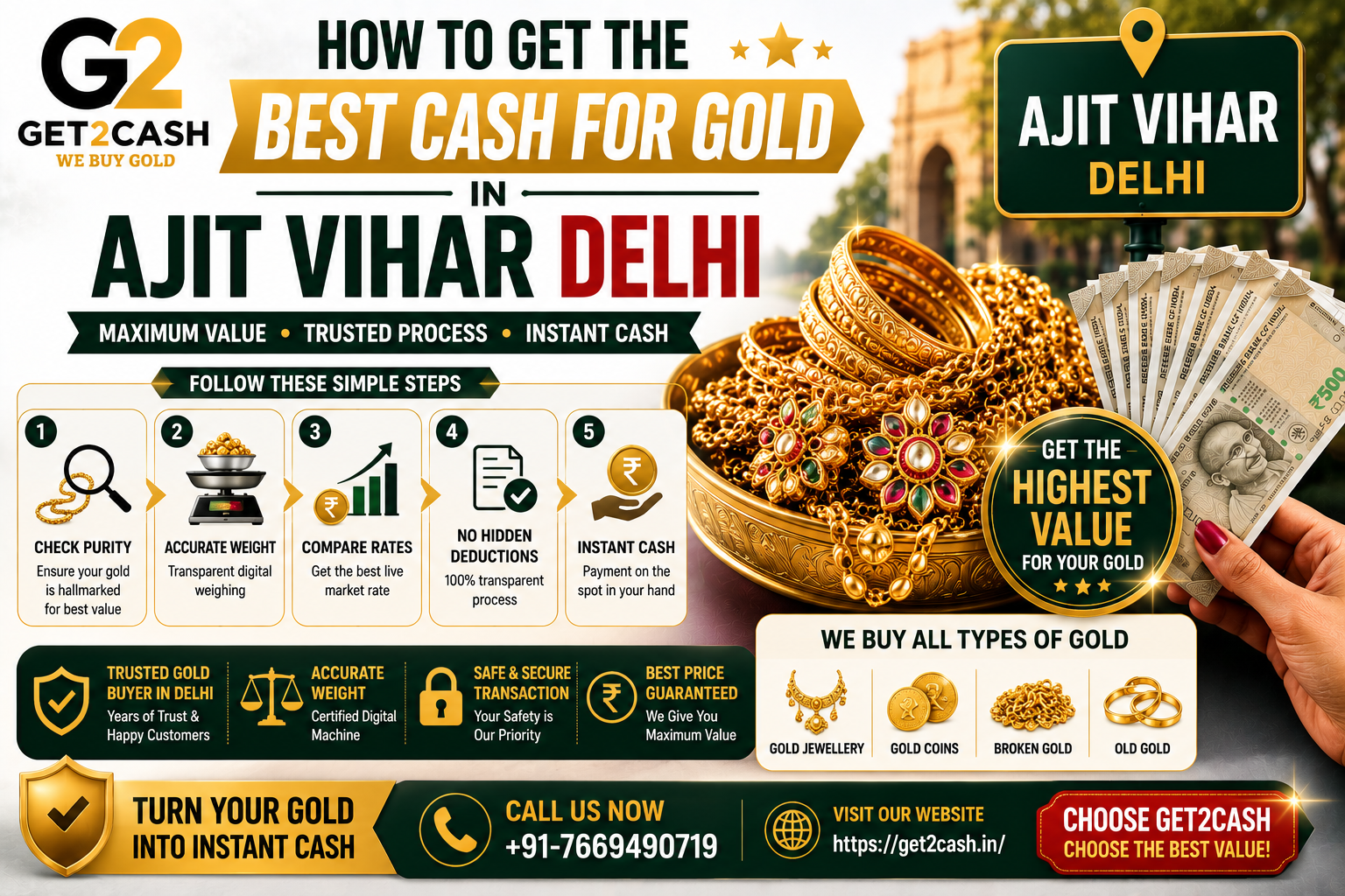 How to Get the Best Cash for Gold in Ajit Vihar Delhi
