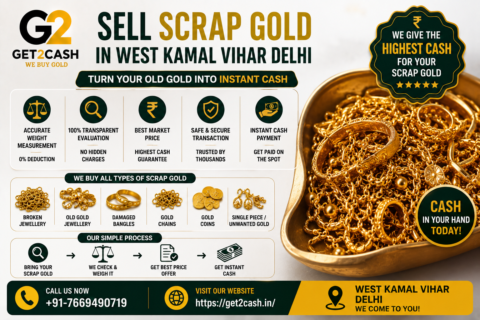 Sell Scrap Gold in West Kamal Vihar Delhi