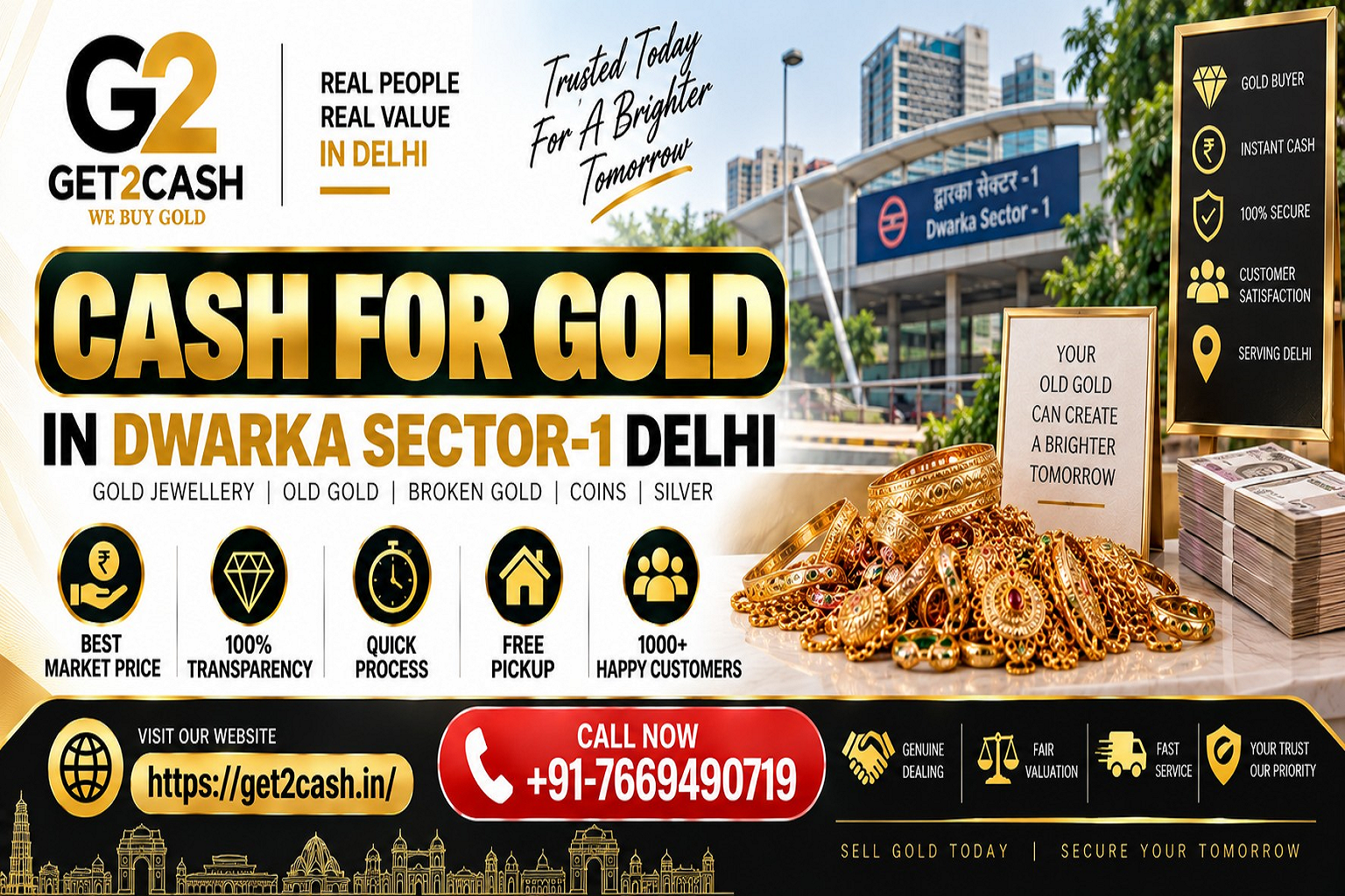 cash for gold in Dwarka Sector-1 Delhi