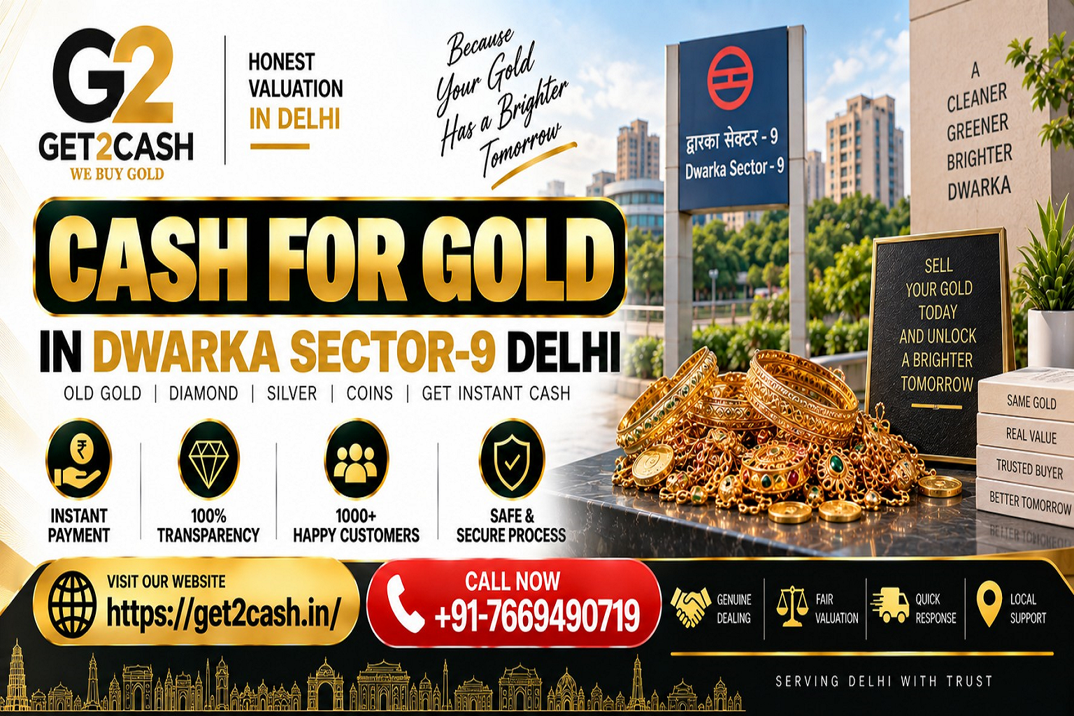 cash for gold in Dwarka Sector-9 Delhi