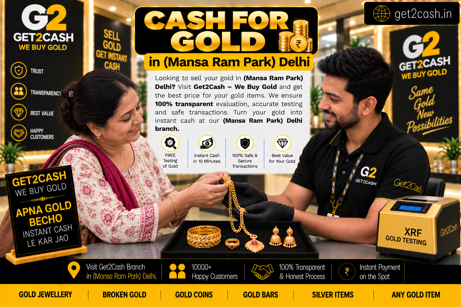 Cash for gold in Mansa Ram Park Delhi